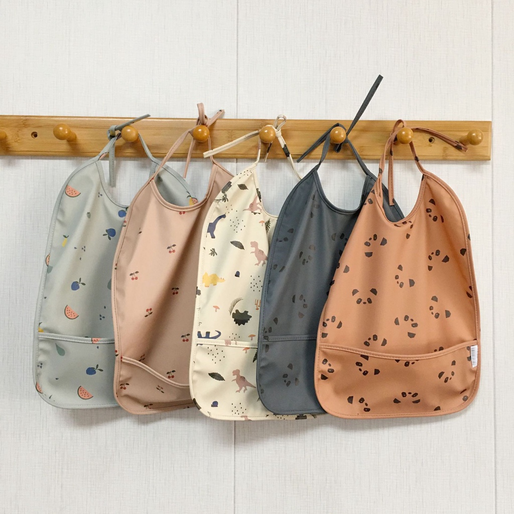 Denmark Baby Waterproof Bib Infant Children Eating Complementary Food Overalls Reverse Dressing