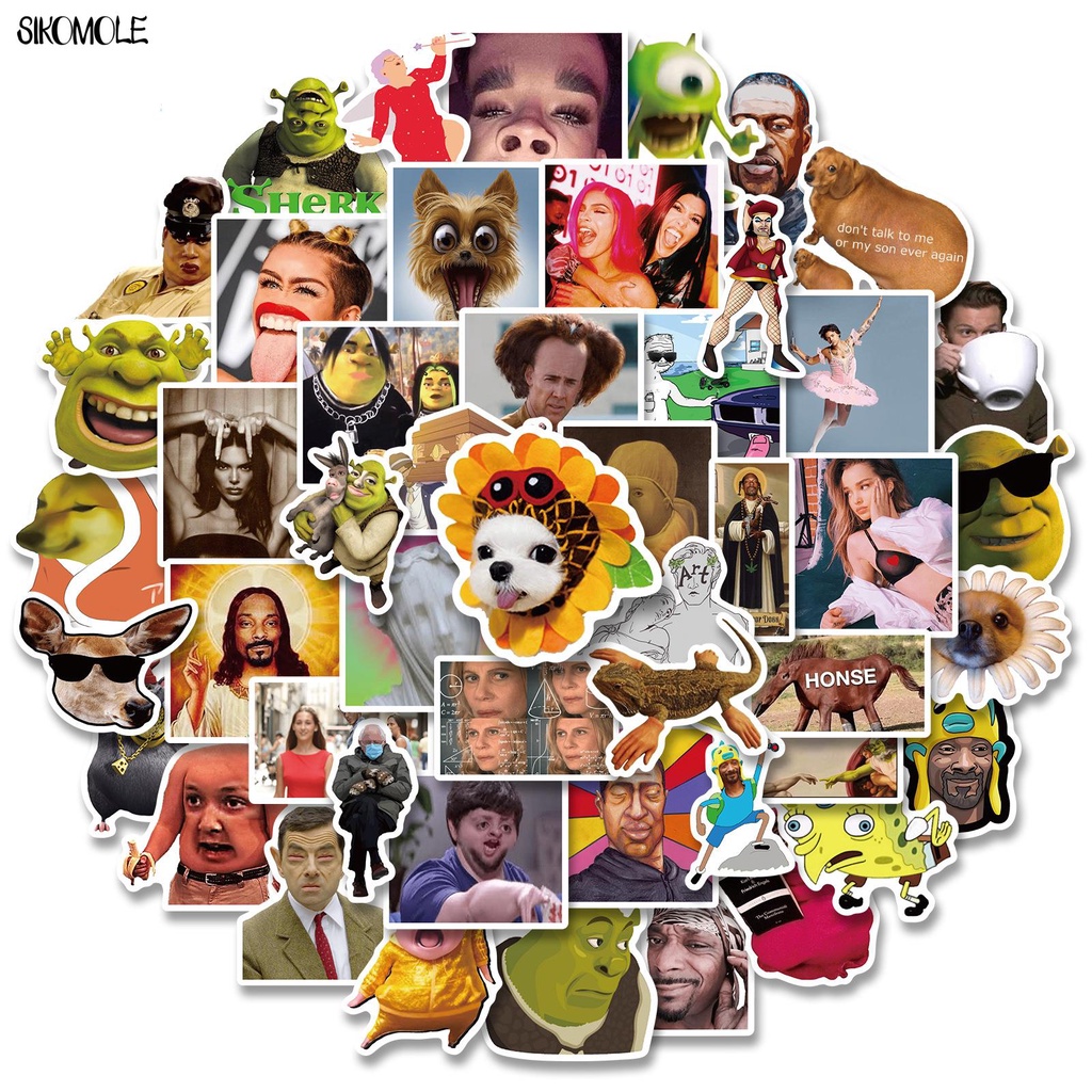 10/30/50PCS Cartoon Character Classic Meme Stickers Spoof Expression ...