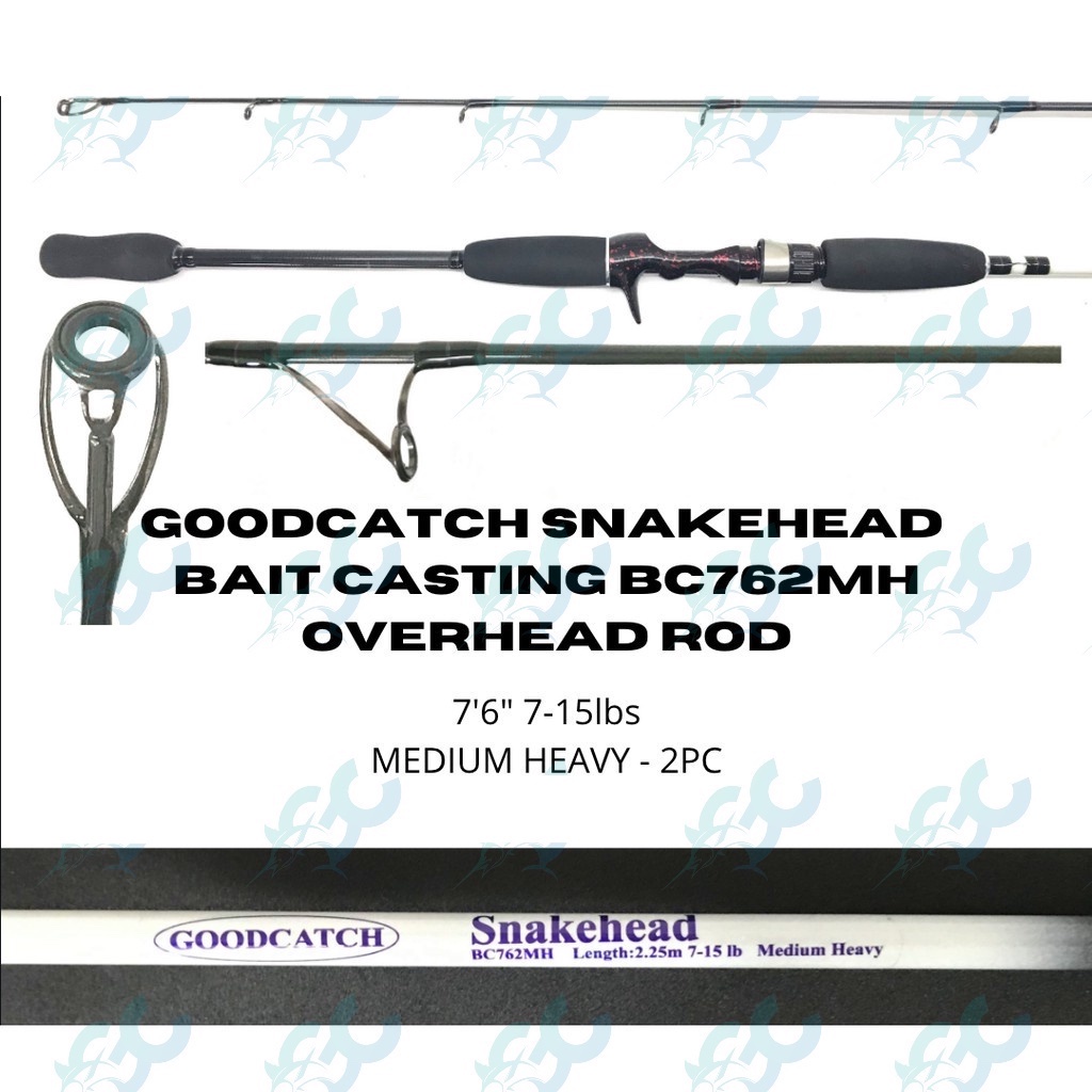 GoodCatch GC Snakehead Baitcast BC762MH 7ft 6in Medium Heavy Overhead Fishing  Rod