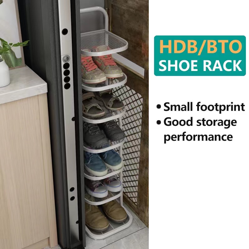 【in stock】HBO/BTO Multi-layer Shoe Rack Organizer/Metal Space Saving  Storage Shelves Umbrella Holder