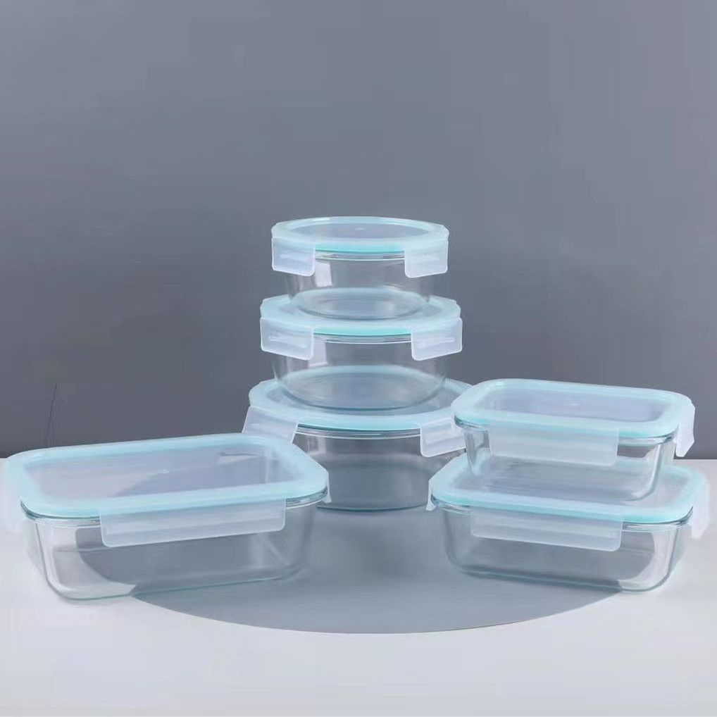 Super large glass lunch box microwave heated bento box tupperware
