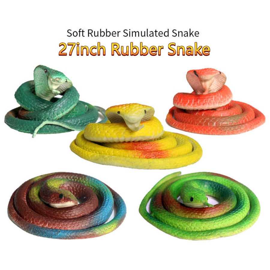 28 inches Fake Realistic Rubber Snake Toy Garden Props | Shopee Philippines