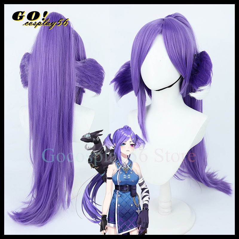 2022 NEW Selen Tatsuki Cosplay Wig Ponytail Wings Ears NIJISANJI EN ...