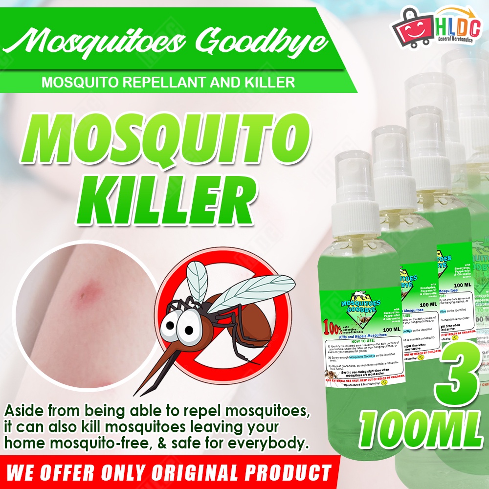 Mosquitoes Goodbye Spray 100ml ( Set of 3 ) Mosquito Killer Repellant ...