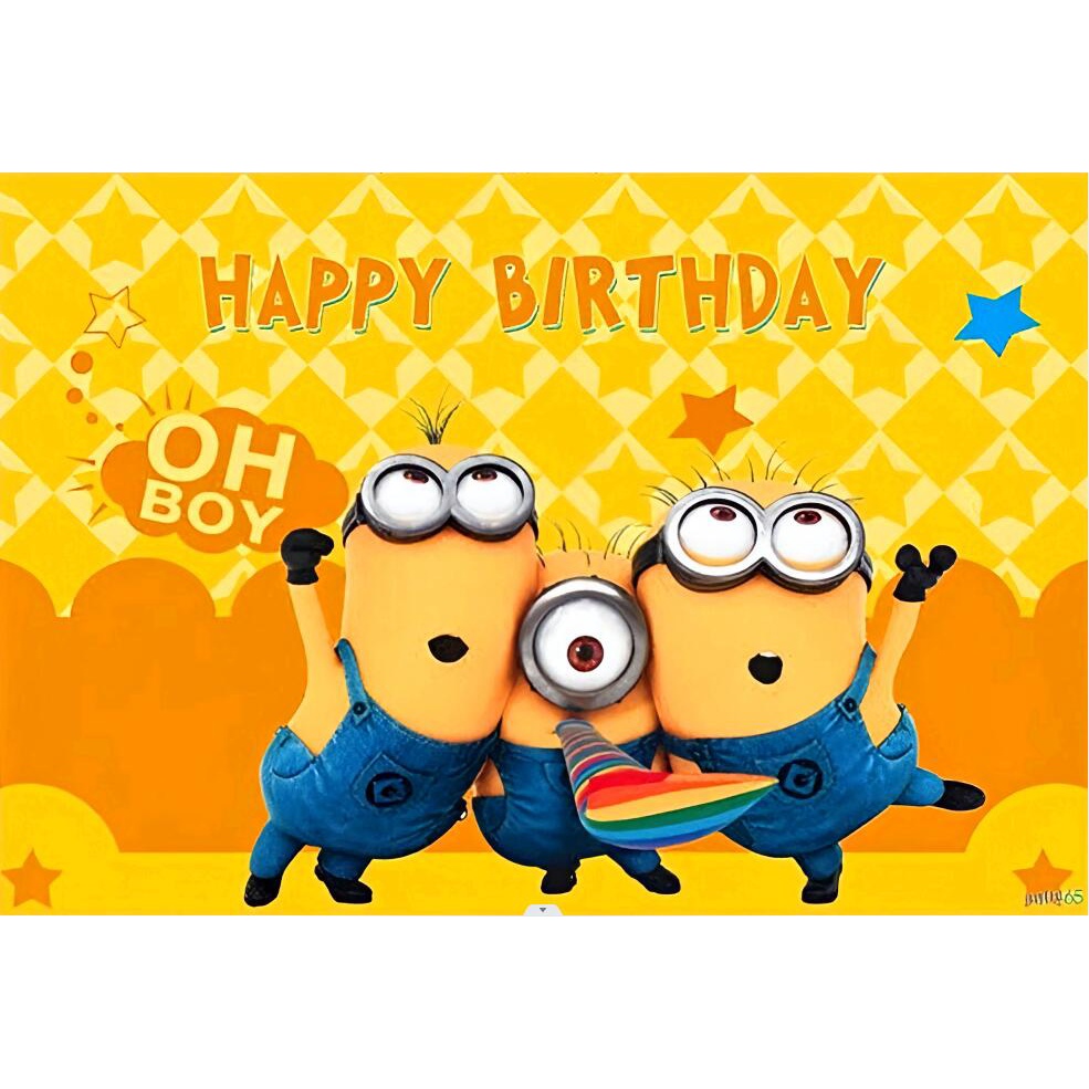 7x5ft Minions Backdrop for Baby Shower Birthday Banner Party Decoration ...