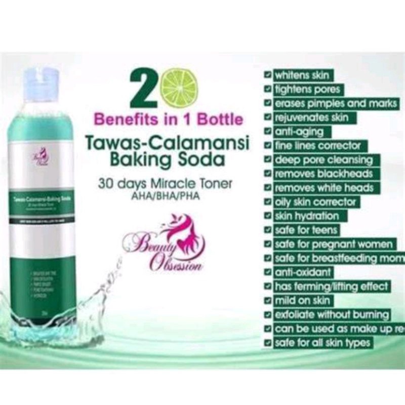 30 DAYS MIRACLE TONER TAWAS CALAMANSI BAKING SODA 250 ML Shopee