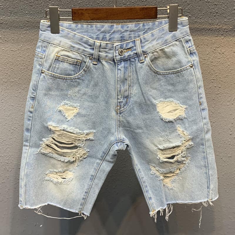 Denim Tattered Short Men New Arrival Best for OOTD | Shopee Philippines