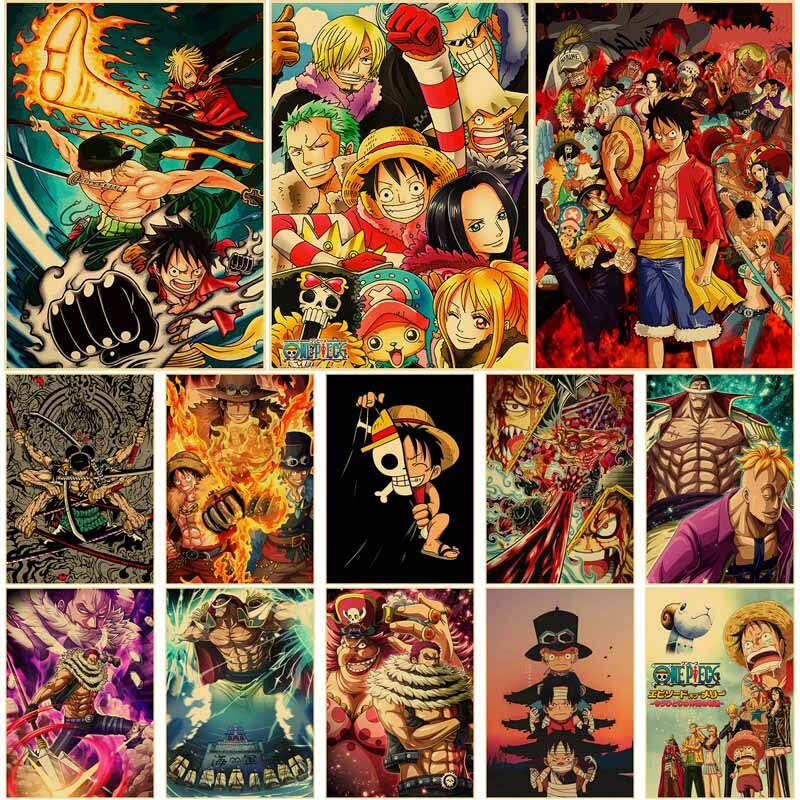 Classic Action Anime Posters Wall Stickers Retro Kraft Paper Comic ...