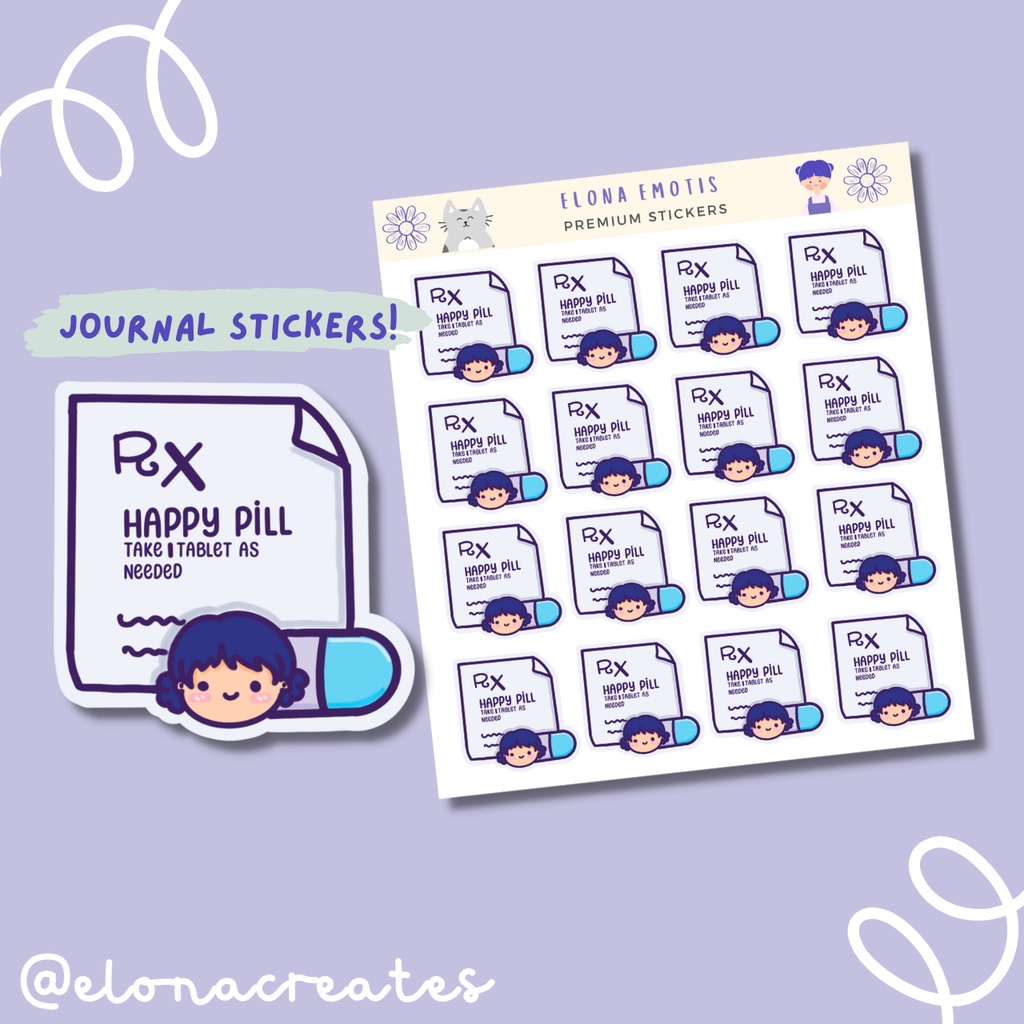 Happy Pill Prescription Mood Activity Planner And Journal Sticker Sheet ...