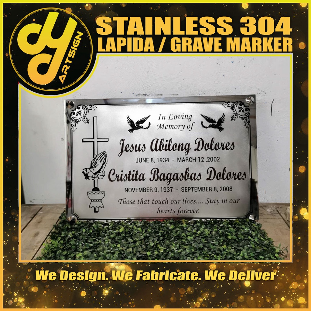 DYD ℠ • Stainless Lapida - 40cm x 60cm & 15 inches x 24 inches | Shopee ...