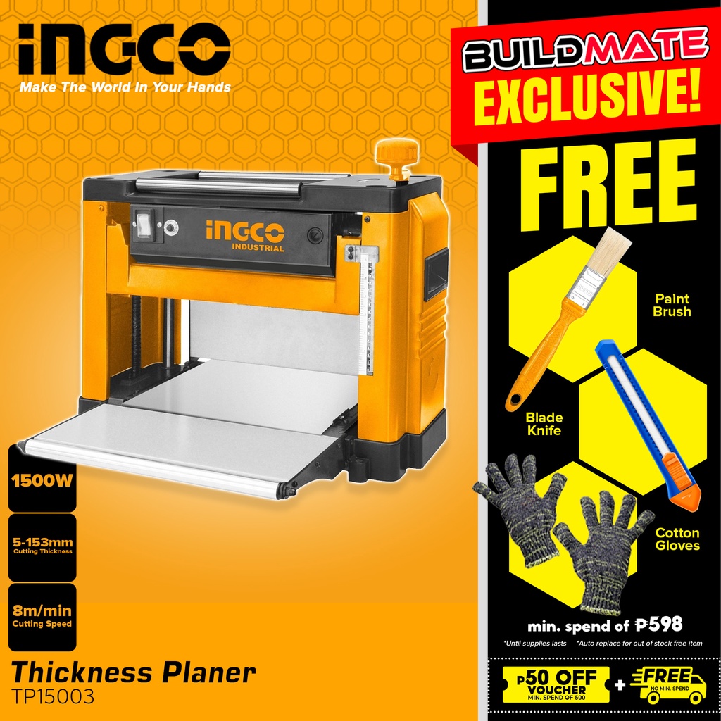 INGCO Thickness Planer 1500W 5153mm Professional Tools Electric Wood