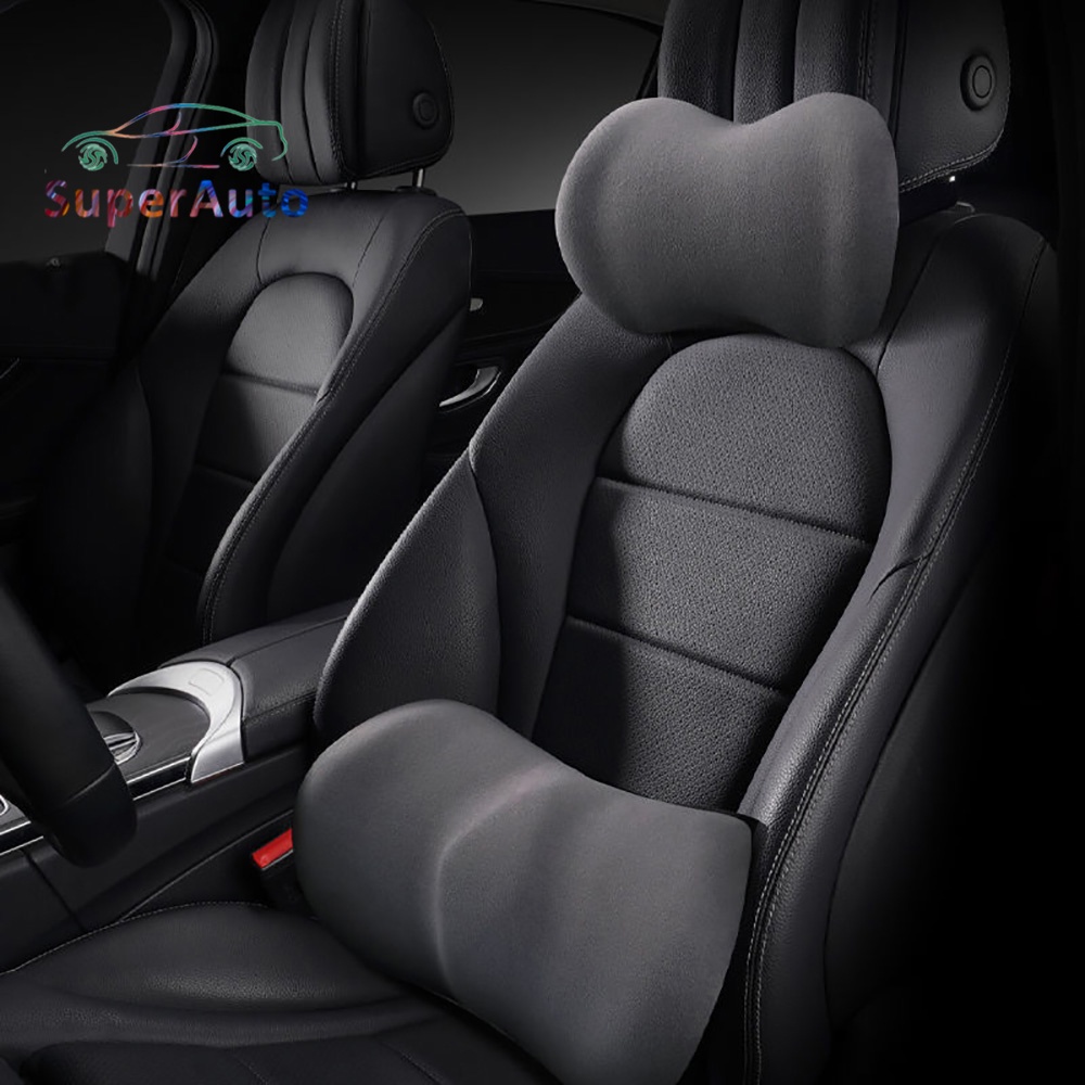 SuperAuto Car Seat Pillow Set Car Neck Pillow Lumbar Pillow Headrest Car Interior Accessories Shopee Philippines