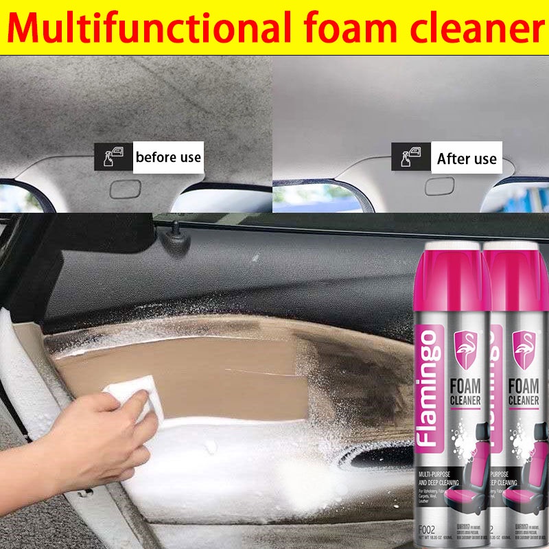 car foam cleaner Flamingo 600ml car cleaning upholstery spray dashboard