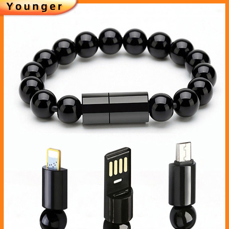 Bead Pure Color Bracelet USB Cable Universal Mobile Phone Bracelet