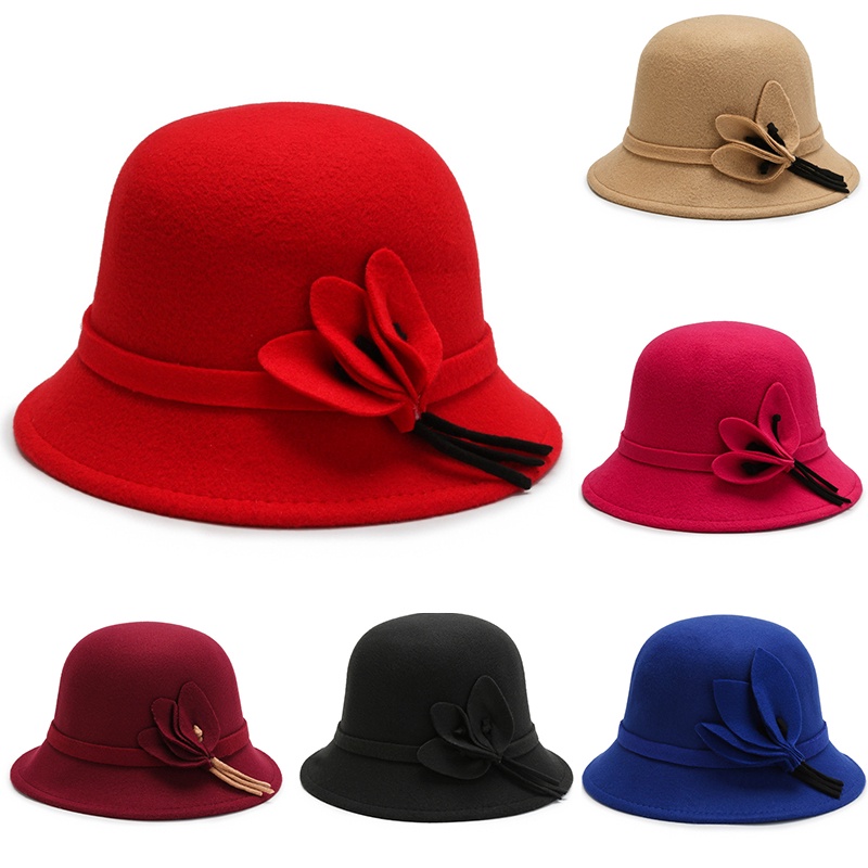 Women's Hat Jazz Bibbon Band Fedoras Cap Flat Top Wide Brim Classic ...