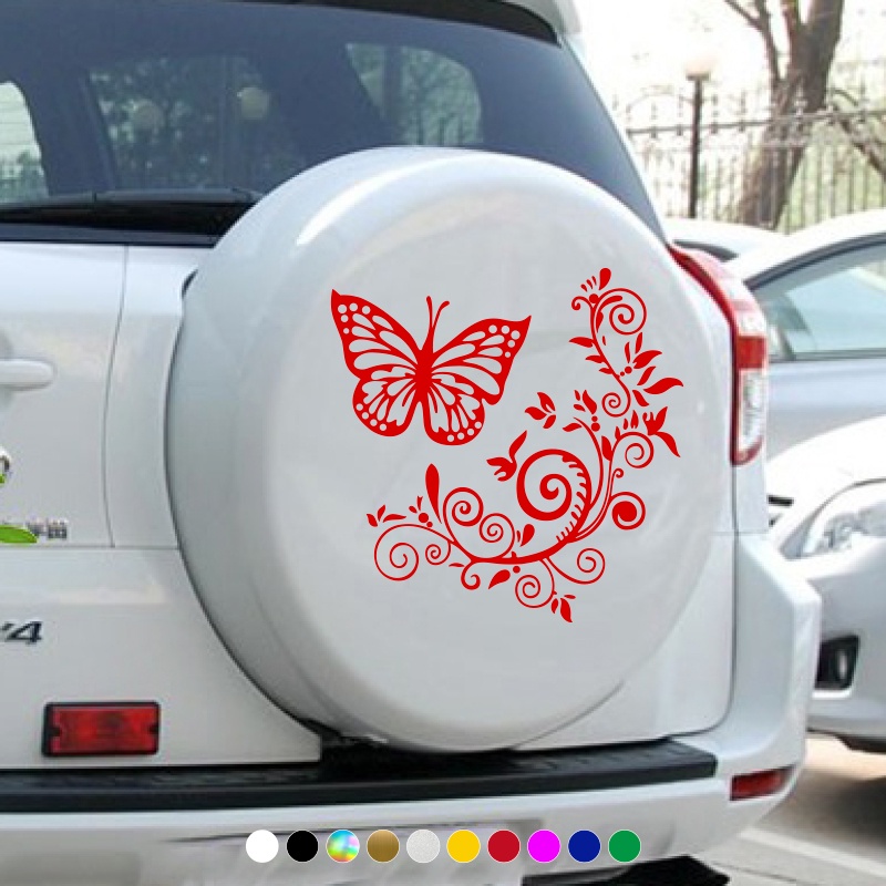 Butterfly Car Stickers Art Flower Reflective Vinyl Decal for Automotive Motorcycle Trucks Racing