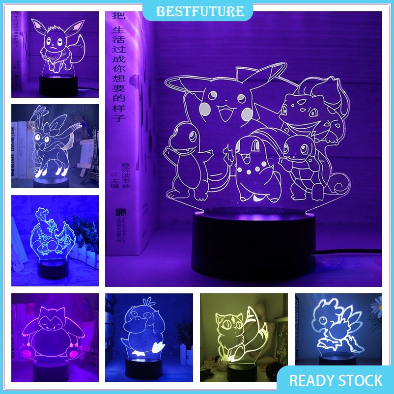 Pokemon Gengar Haunter Gastly 3D Illusion Night Light Anime Light ...