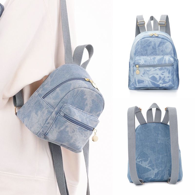 Korean Style Ins Schoolbag Campus Denim Mini Backpack Allmatch Travel