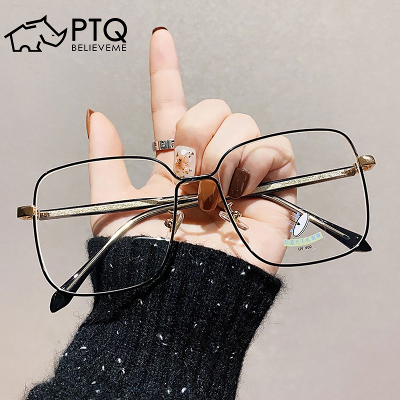 Anti-blue Light Glasses New Creative Square Eyeglasses Metal Frame Dot ...