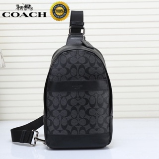 Coach crossbody bag men casual chest bag large capacity classic C pattern  back breathable mesh in stock