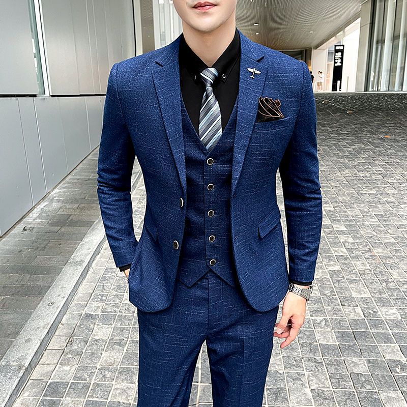 Men s Suit Set Men s Business Casual Slim Fitting Formal Wear Small 