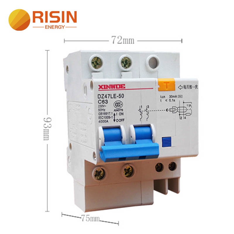 XINWDE Residual RCCB RCBO 10KA 2 Pole Earth Leakage Circuit Breaker Air ...