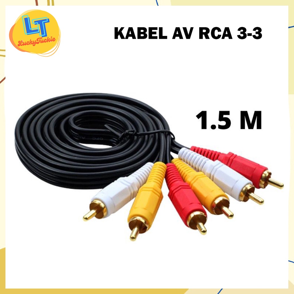 Rca Cable 3-3 1.5M / 3 RCA TO 3 RCA Cable / 3 RCA DVD TV Cable | Shopee ...