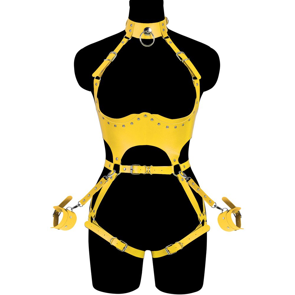 Leather Harness Set Sexy Body Bondage Erotic Bdsm Lingerie Harajuku Straps Thigh Garters Belt 