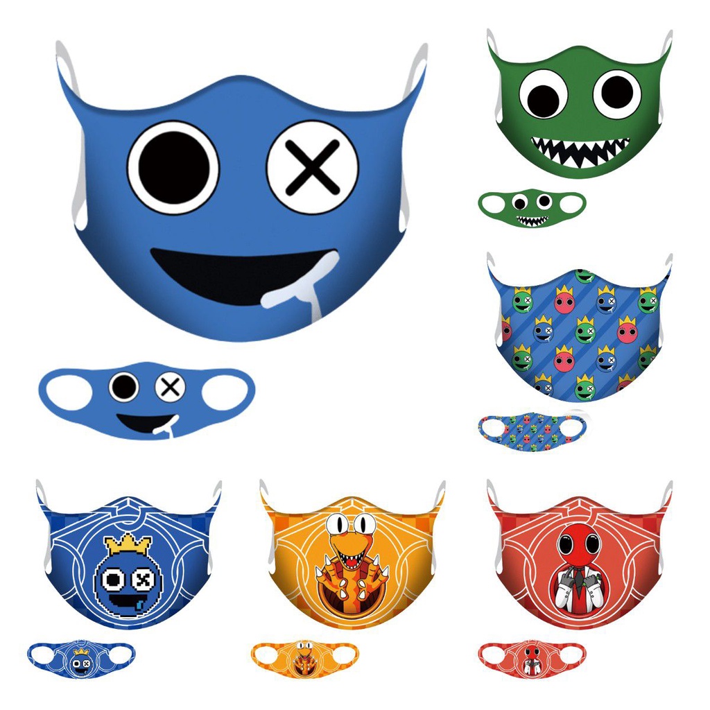 Horror Game Roblox Rainbow Friends Mask Cosplay Accessories Blue