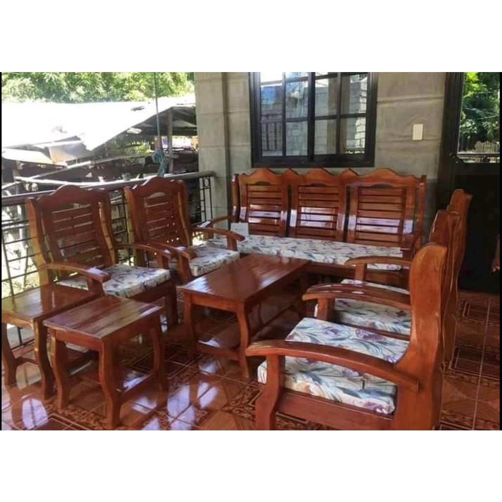 Sala Set Lovel Set (made of pure gmelina wood, with free top glass) Shopee Philippines