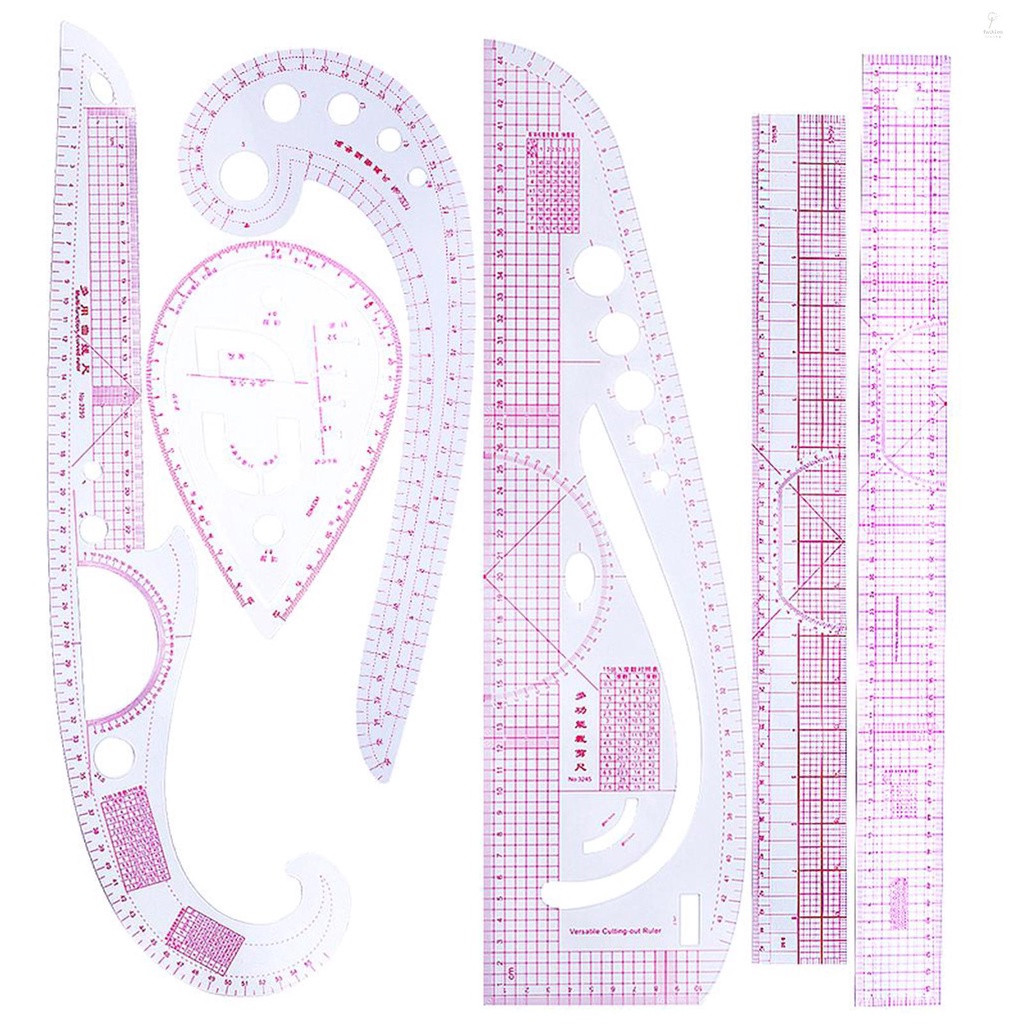 FLP 6PCS French Metric Ruler Clothing Fashion Ruler Curve Shaped ...