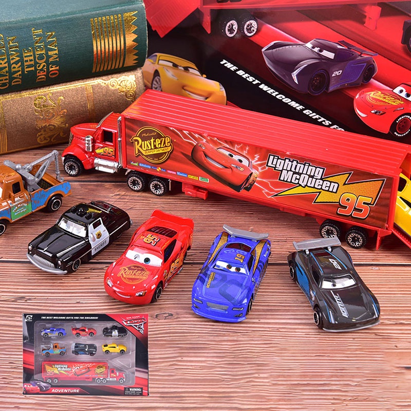 7Pcs Lightning McQueen Jackson Storm Mack Uncle Truck Diecast Metal Car ...