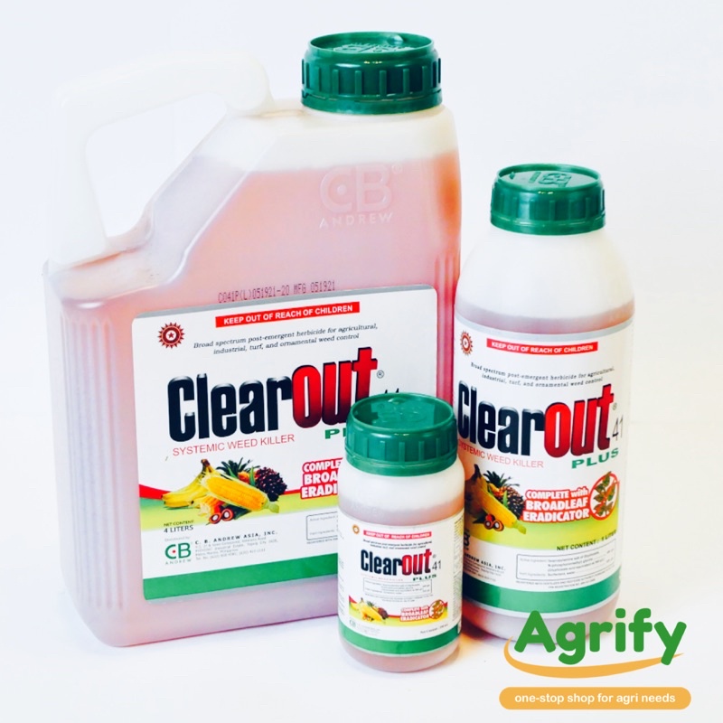 ClearOut 41 Plus 250ml - 1 Liter Glyphosate Herbicide Agrify Clearout ...