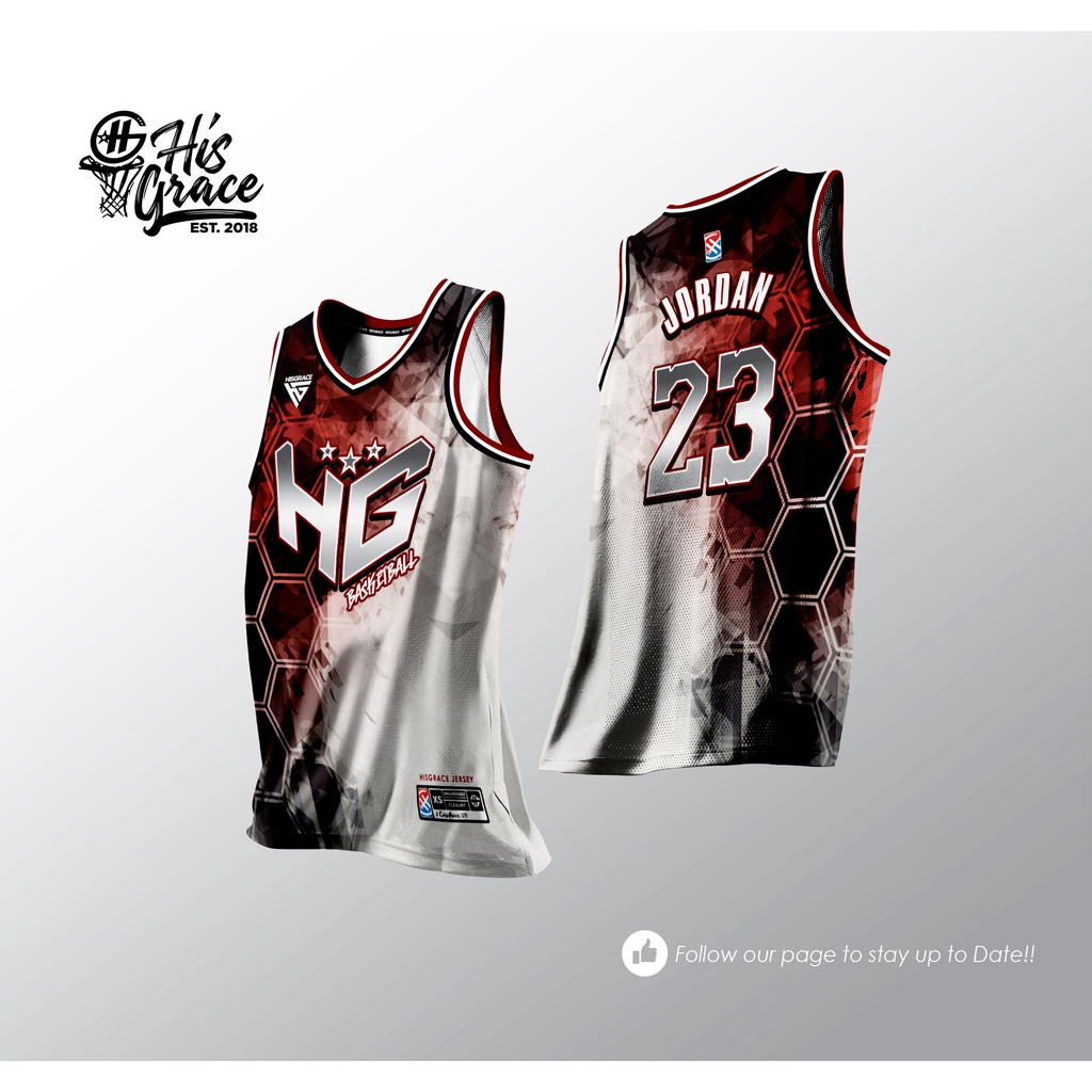 HISGRACE BASKETBALL JERSEY RED BLOOM