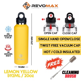 Revomax Vacuum Insulated Stainless Flask, 592ml / 20oz