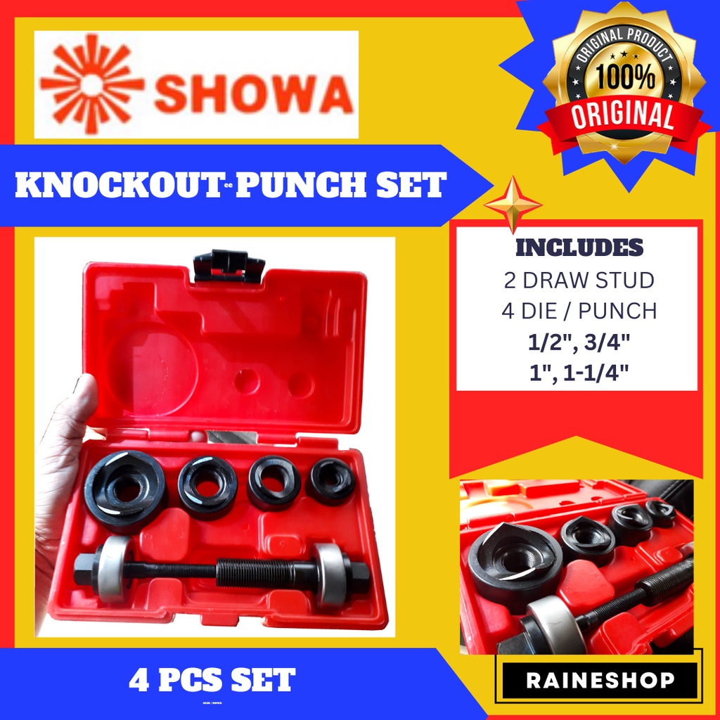 Manual Knockout Punch Set 1/2" 1 1/4" Knock Out Punch Tool Showa
