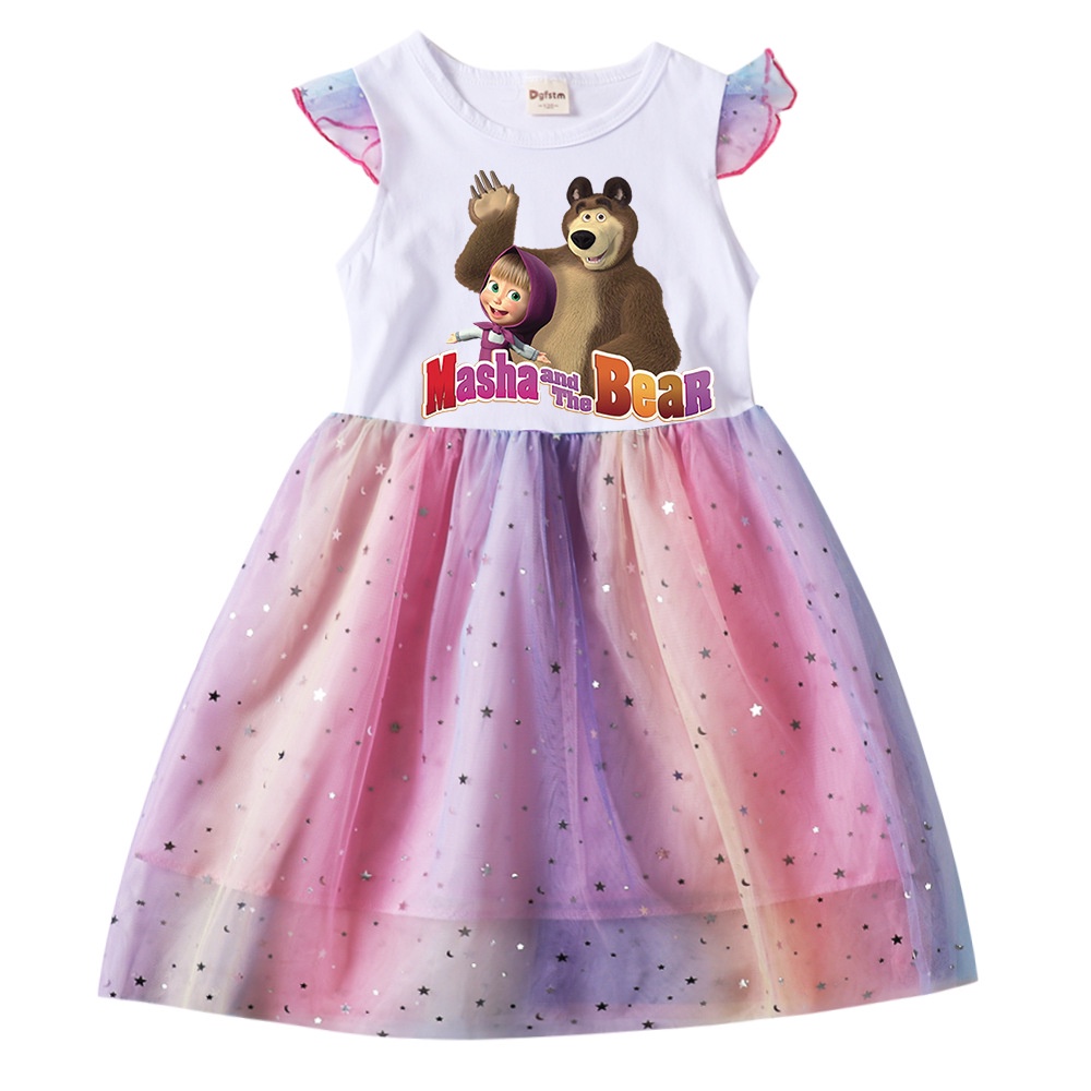 Masha and The Bear Princess Dresses Birthday Party Girls Dresses Children Clothing Shopee Philippines