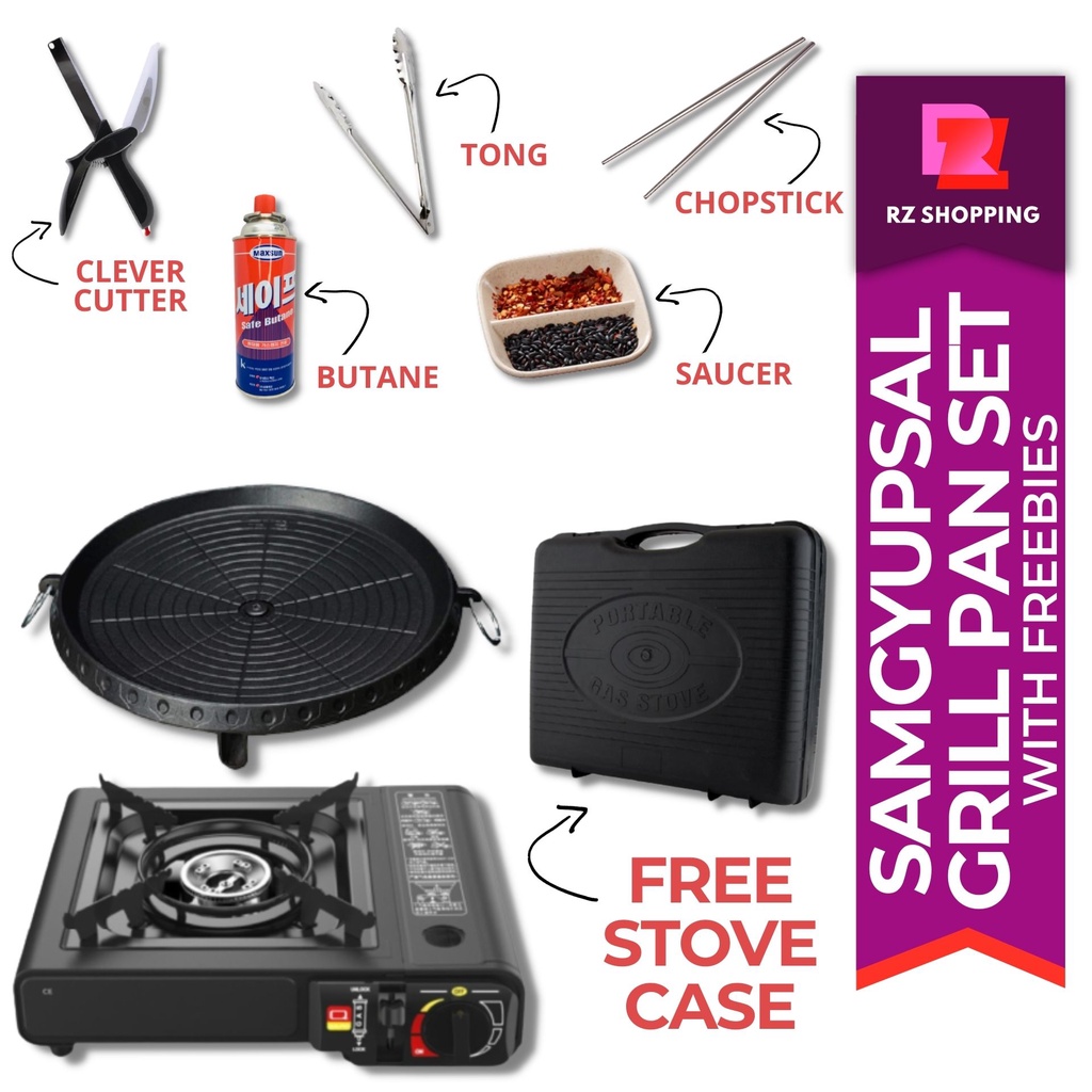 (HOT)SAMGYUPSAL GRILL PAN SET, Samgyupsal, Grill Pan Samgyupsal, Butane