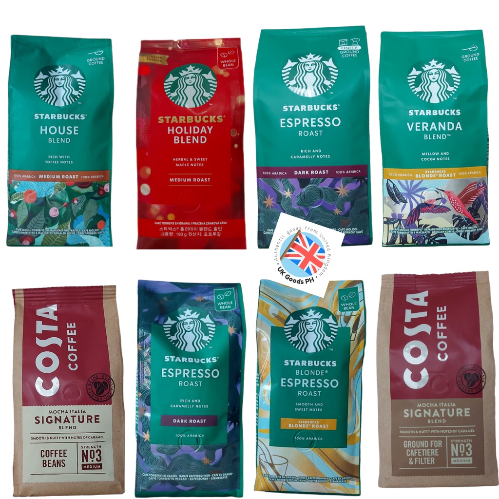 STARBUCKS GROUND BEANS, MARKS & SPENCER COFFEE, COSTA, EXTRA SPECIAL BY