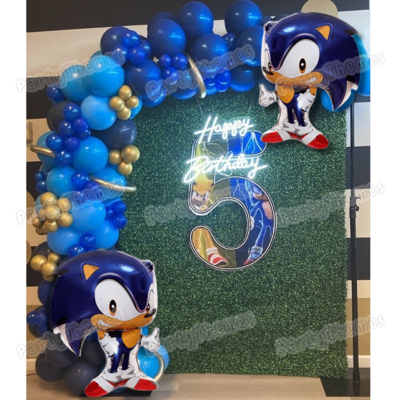 Sonic Party Theme Balloon Garland Kit Happy Birthday 