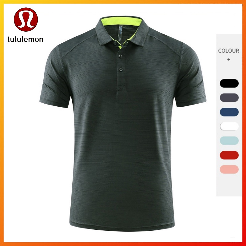 Lululemon POLO Shirt Ice Feeling Fitness Clothes QuickDrying TShirt Loose Sports ShortSleeved