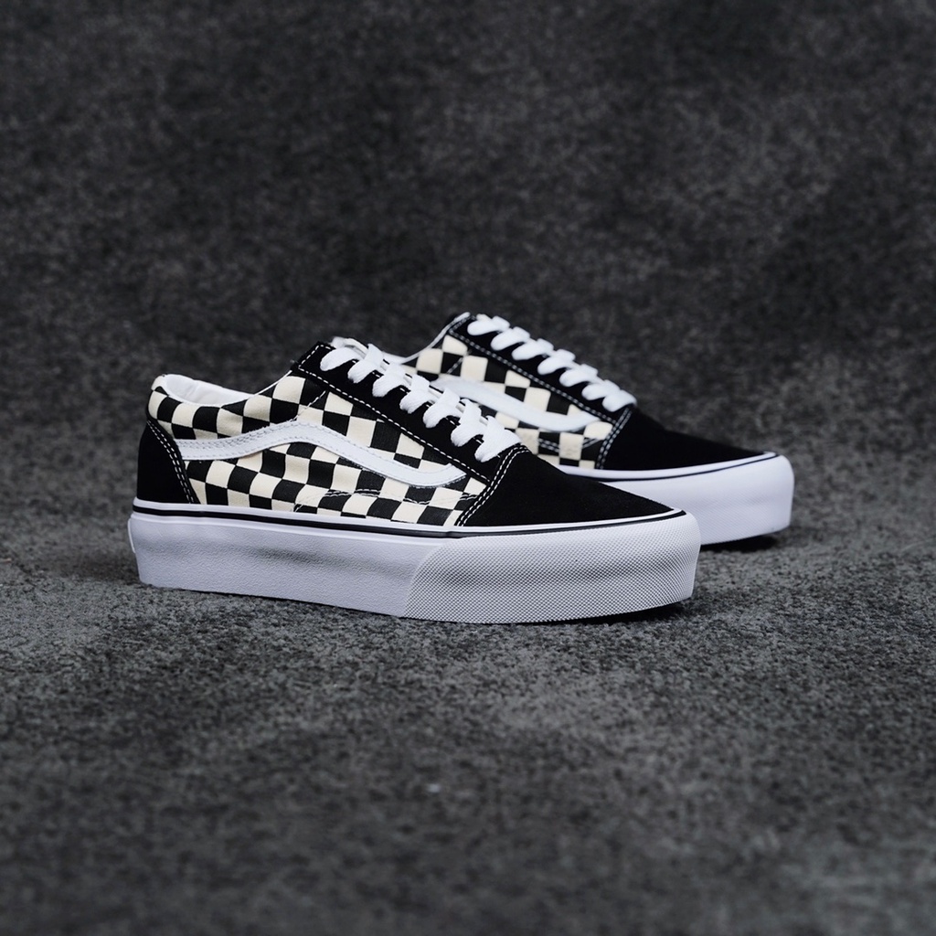 Checkered vans shop thick sole