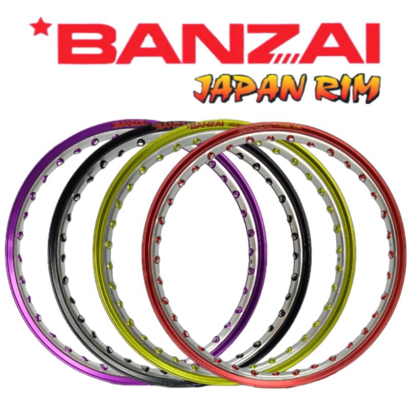 BANZAI JAPAN RIM 1.20x17 (1 PAIR) MOTORCYCLE RIM ALLOY TWO TONE ...