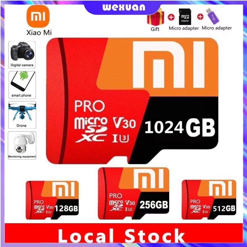 XIAOMI Memory Card sd card Micro SD TF card 100MB/S Class10 MicroSD 8GB/32GB/128GB/512GB/1TB