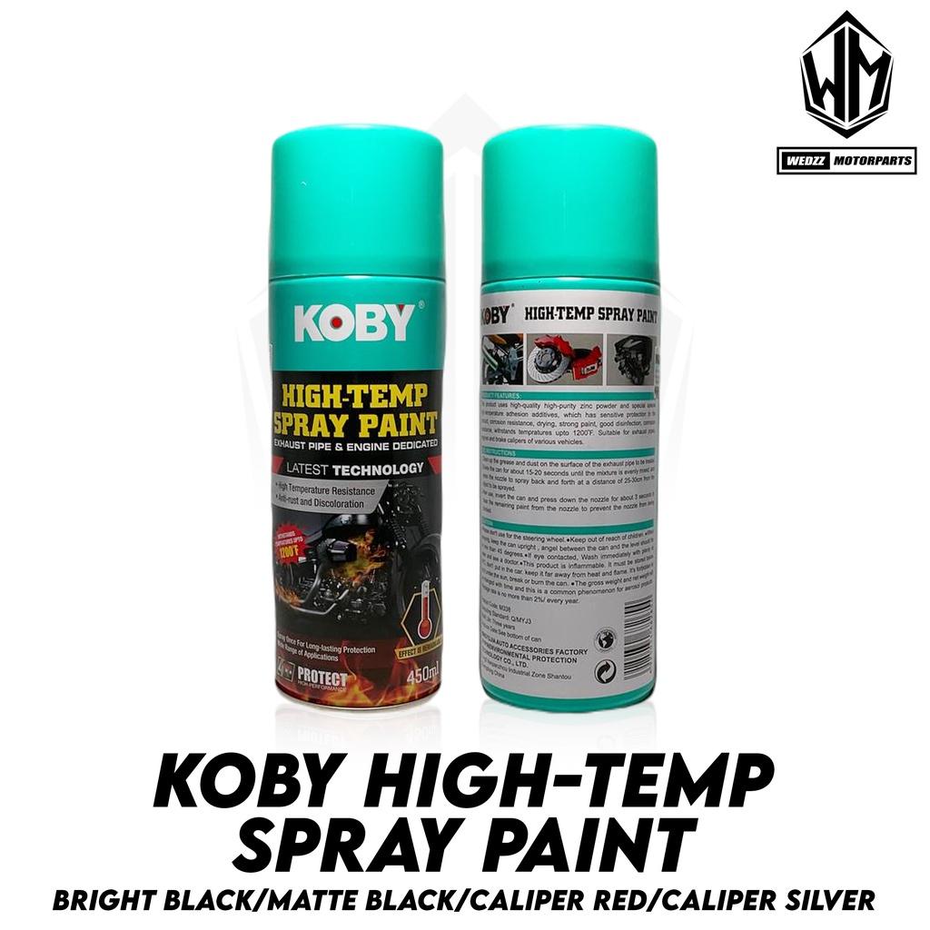 HITEMP SPRAY PAINT 450ML HIGH TEMPERATURE KOBY(BLACK/MATTE BLACK