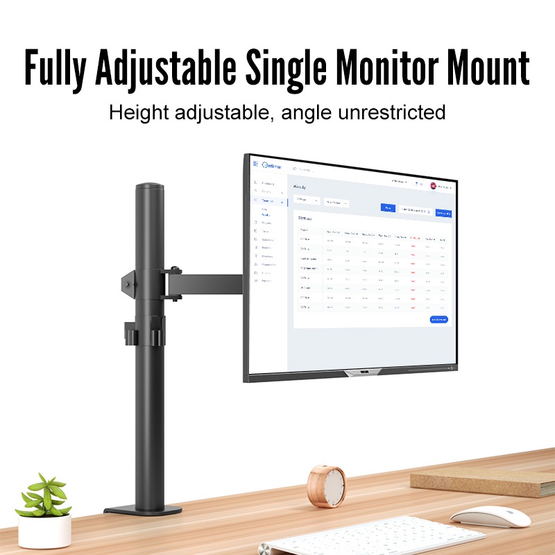 Single Monitor Mount for 14-27 Computer Screens,Height/Angle Adjustable  Single Desk Mount Stand