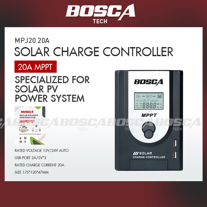 Bosca Solar Charge Controller Mppt 12v 24v Auto 20a Mpj20 Specialized For Solar Pv Power System 6188