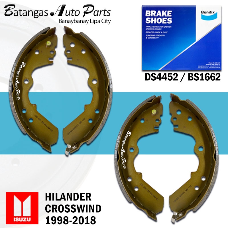 BENDIX BRAKE SHOE ISUZU CROSSWIND, HILANDER 19982018 1SET 4PCS 4452
