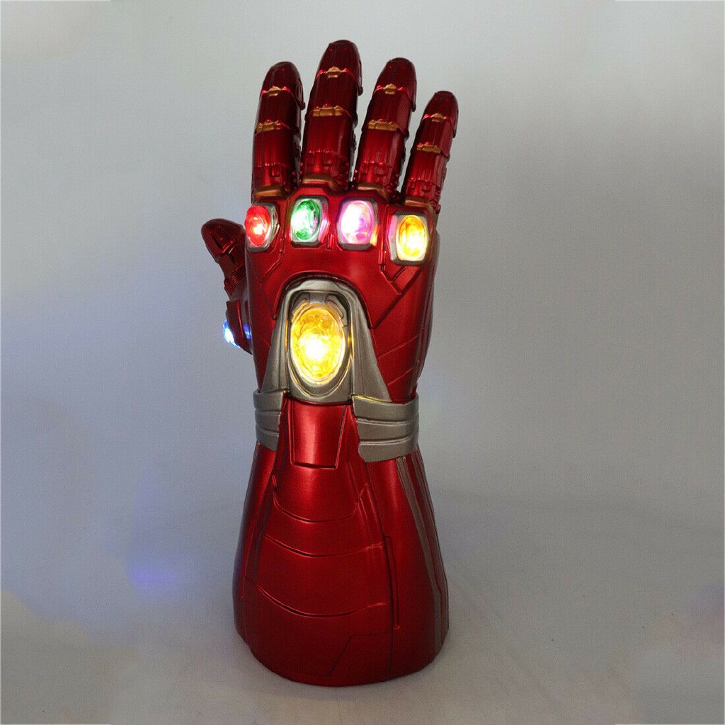 【Ready Stock】Iron Man LED Gloves Tony Stark Thanos Gauntlet Endgame Stones  Removable