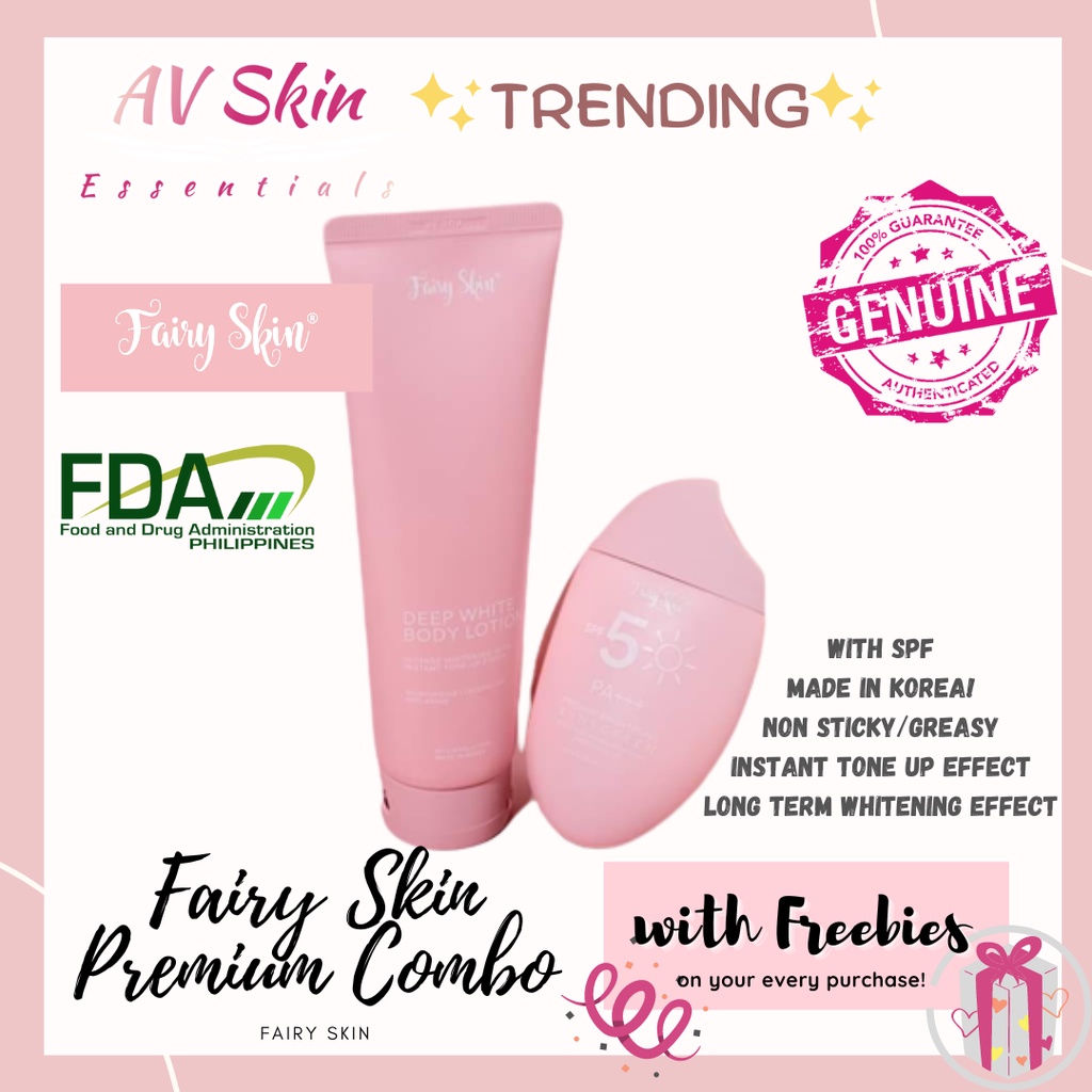 (COD) Fairy Skin Premium Brightening Sunscreen & Deep White body Lotion ...